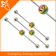 hot sale Marijuana leaf fake industrial piercing jewelry