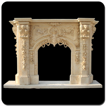 indoor home decor hand-carved marble fireplace surround