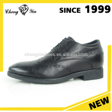 New european trendy Black waxed cow leather increase height men taller shoes