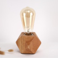LEDER houten lamp met tafel
