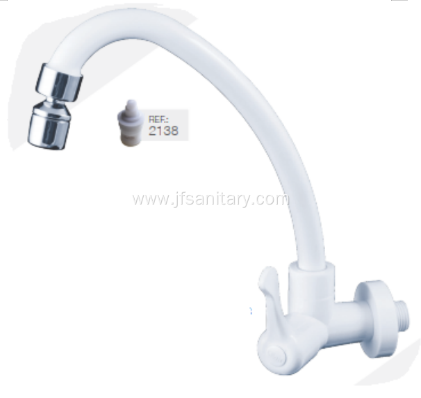 Gooseneck Swivel Faucet ABS White Sink Tap