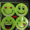 Pencetakan logo kustom Senyum stiker reflektif stiker emoji