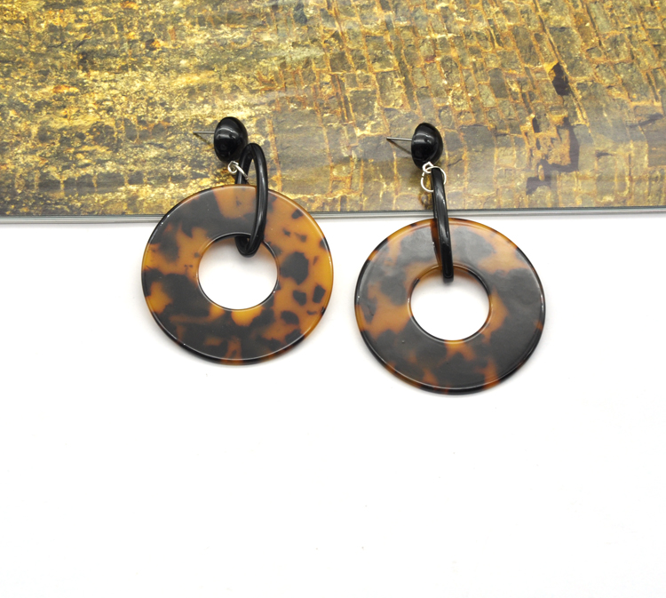 Custom leopard texture ear ring jewelry for women acrylic acetate tortoise shell earrings