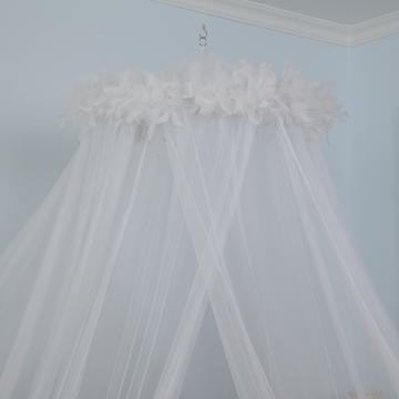 Bed Canopy Hanging White Feather Umbrella Mosquito Net