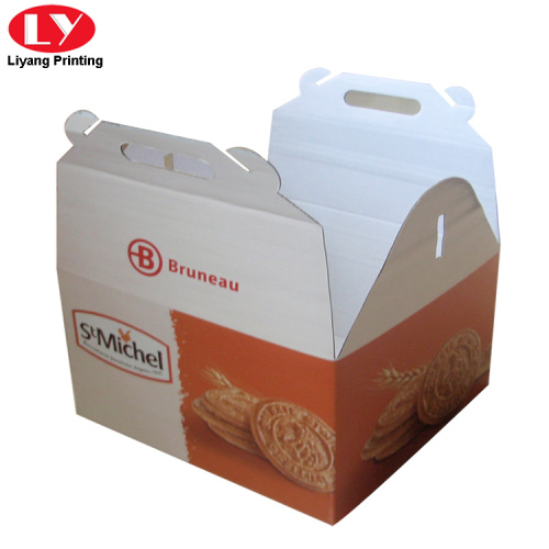 Κουτί συσκευασίας κυματοειδούς μπισκότων χαρτιού με λαβή