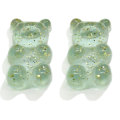 Bestverkopende Gummy Bear Glitter Plaksteen Bear Cabochon Earring Hanger Decoratie Charms Cartoon Craft