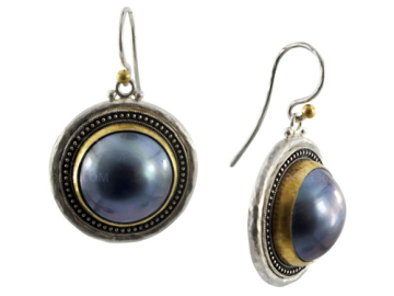 Round Ball Stud Earring with Silver Plated