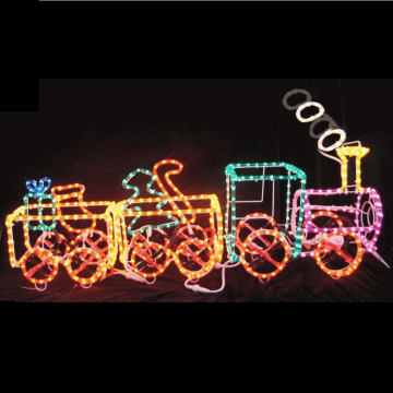 3D Lighted Metal Rope Train Christmas Decoration