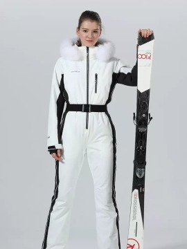 Two-sheet Slim Fit Cotton One-piece Ski Suit