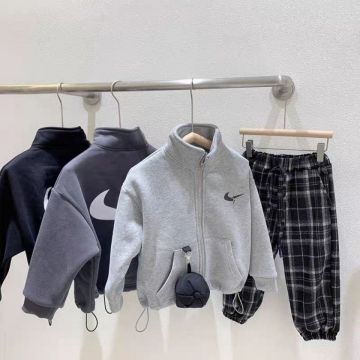 Children plus cashmere winter jacket for boys zipper new baby boys' jackets & coats