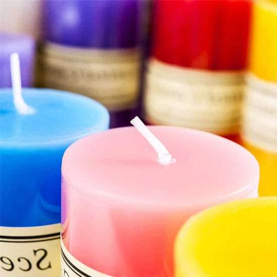 Mini Colorful Flat-Top Pillar Candle for Wedding Decoration