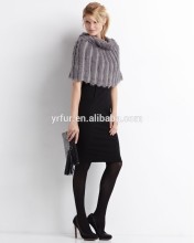 YR875 Fashion Women Rabbit Fur and Wool Shawl