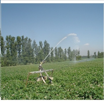 Stainless steel wheeled hose reel irrigation system