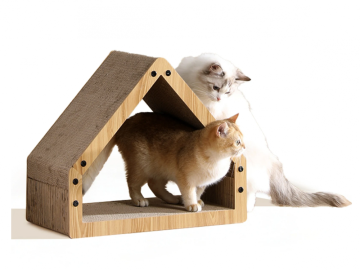 Natural Color Wooden cat house indoor pet bed cat scratching house Cat Scratcher Cardboard