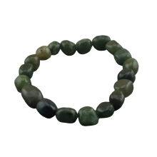 Geometric Infinity Stretch Bracelet: Epidote Natural Gemstone Meditation Bangle for Women and Men
