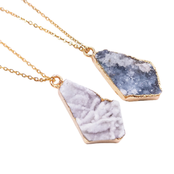 BraveLight Stylish Necklaces with Natural Agate Geode Quartz - Wholesale Prices