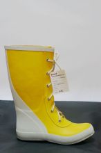 Yellow Fashion Lace - Up Womens Rain Boot ,size 36 Uper Rubber