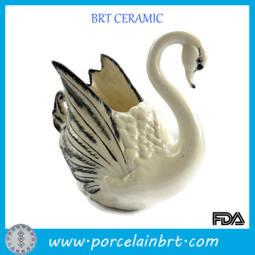 Hot Sale Noble Swan Ceramic Pen Holder