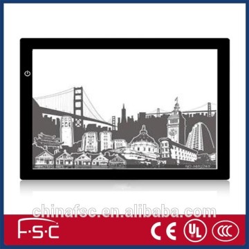 2015 acry utra-thin led light tracing copy pad for drawing and writing board