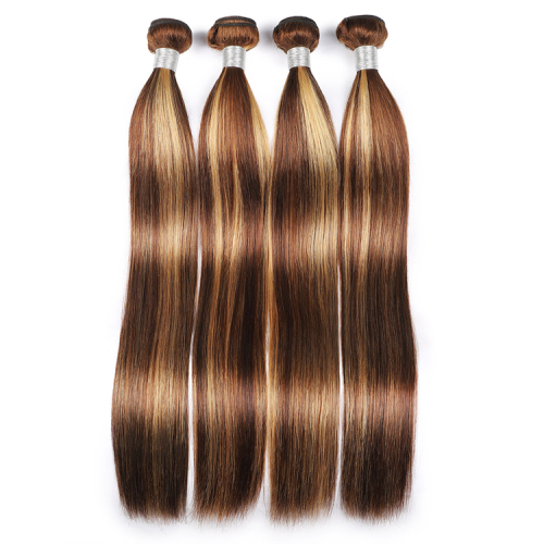 Unprocessed mink ombre brown paino hair bundle, pervuian hair 100% virgin bundle hair