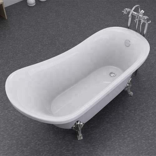Classic Acrylic Clawfoot Bathtub with Four Legs