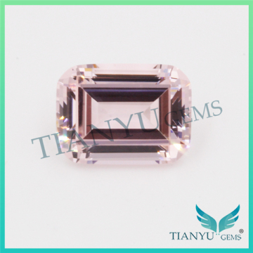 Gemstone Processing 6*8mm Emerald Cut Russian Synthetic #1447 Super Light Pink Morganite Nano sital Nanosital