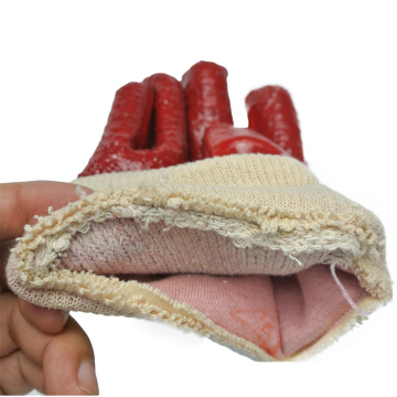 Heavy Duty Terry Toweling Liner.Red Single Dipped PVC