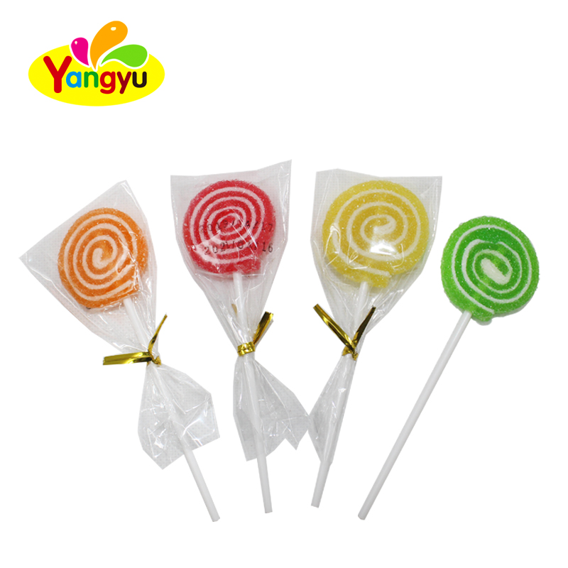 Sour and Sweets colorful swirl soft jelly lollipop