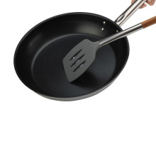 NonstickBlack Frying Pan with Silicone Spatula Turner
