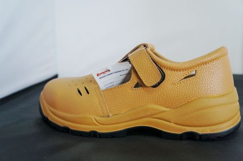 Leather Steel Safety Toe Work Shoes Soft Sponge With Mesh Lining