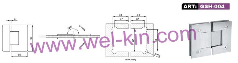 180 Degree Glass to Glass Shower Hinge (GSH-004)