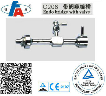 Endoscope surgical bridge with valve for arthroscope orthopadics adaptor