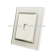 white glass internet lan wall socket data socket RJ45