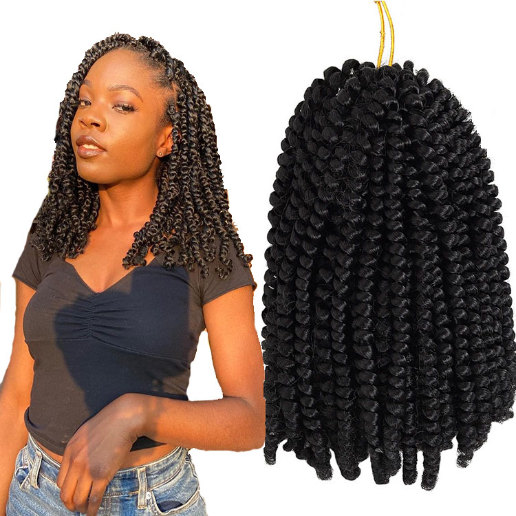 Wholesale Bomb Twist Crochet Hair Extensions Bomb Passion Curly Twist Braid Hair Solid And Ombre Color Synthetic Fiber 12 Inch