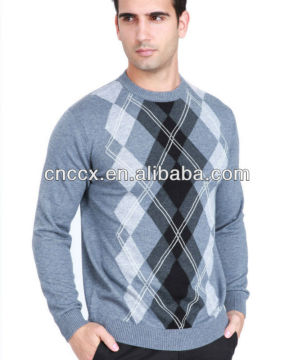 14WS801 round neck men wool sweater