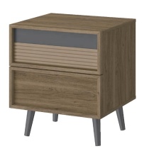 Bette Home Nordic Style Bedroom Furniture: Discover the Anderson Wooden Bedside Table - A Compact Nightstand with 2 Drawers