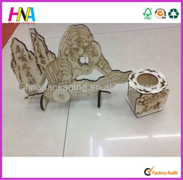 Wooden tiger Baby jigsaw toy 3D jigsaw puzzle model