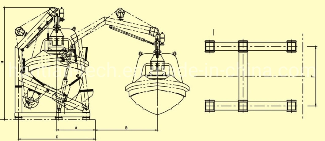 Baço de resgate rápido que lançou o Appliance Crane Davit