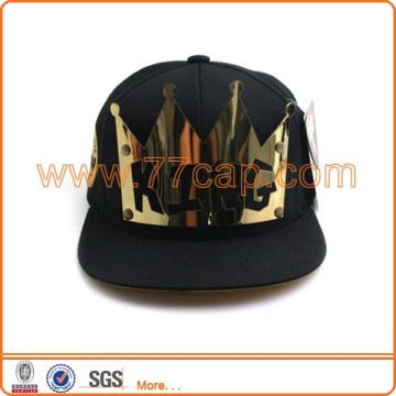 Promotional flat brim metal plate snapback cap