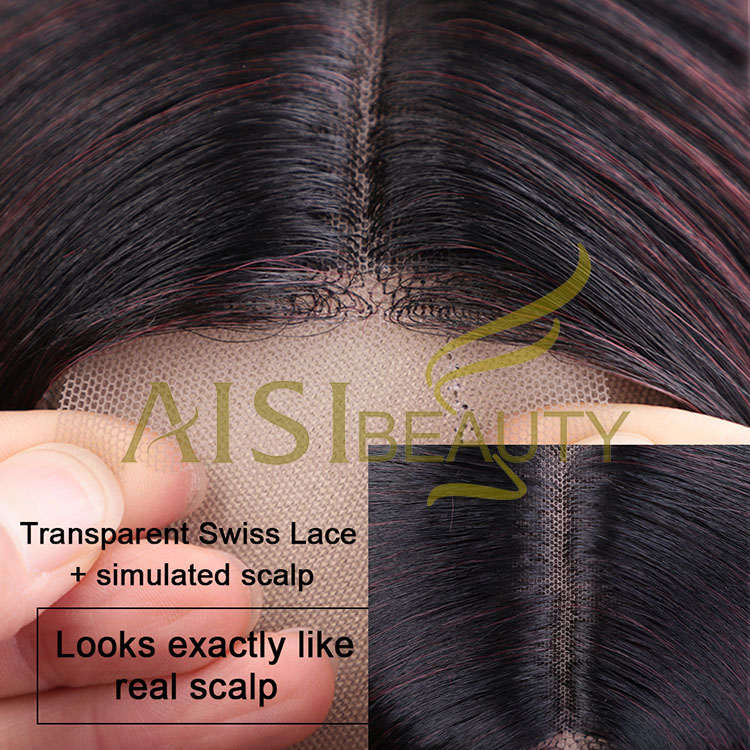 Aisi Beauty 26 Inch Vendor Cheap Multi Color Long Silky Straight Wig Swiss Lace Synthetic Hair For Black Women Lace Front Wig