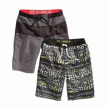 Boys' Boxer Shorts, Made of Polyester, Elastic Waist, Tie Closure on Front, UV Cut, Highly Elastic