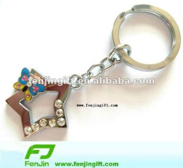 diamond metal star keychain