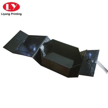 Custom Black Magnetic Folding Gift Box With Lid