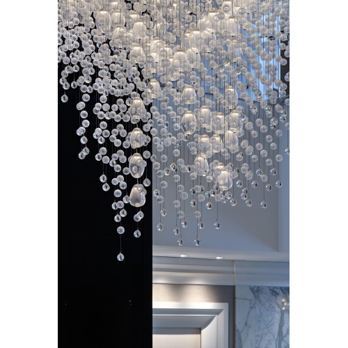 Gran lámpara de vidrio de cristal de Villa Lobby personalizado
