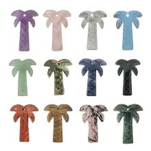 Gemstone 20X28MM Coconut Tree Stone Pendant Natural Stone Coconut Tree Charm Pendant for Diy Jewelry Making