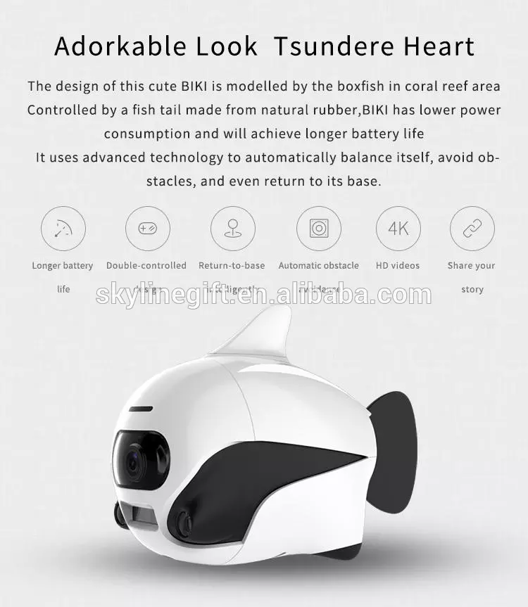ROBOSEA BIKI Submersible Wireless Remote Control Underwater Drone with 4K HD Camera WIFI Connection Bionic Design Fish Robot Pet