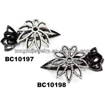 crystal plastic flower concord hair clips