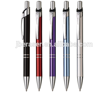 5 colors Promotional Personalised logo customized Metal Ballpoint Pens