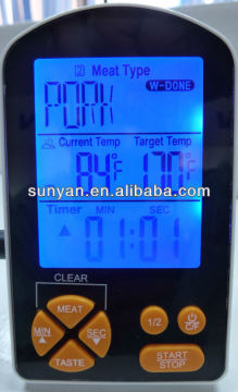 Dual sensor probe thermometer and timer