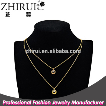 fashion costume china brass gold plated jewelry layered necklace